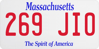 MA license plate 269JI0