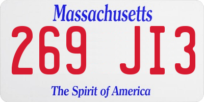 MA license plate 269JI3