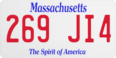 MA license plate 269JI4