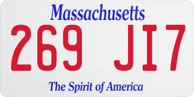 MA license plate 269JI7