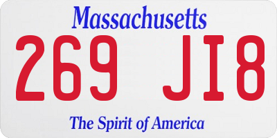 MA license plate 269JI8