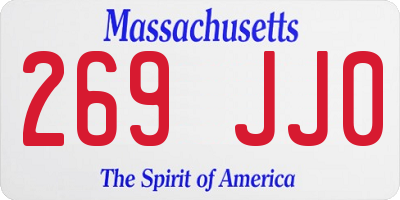 MA license plate 269JJ0