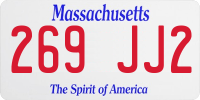 MA license plate 269JJ2