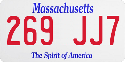 MA license plate 269JJ7