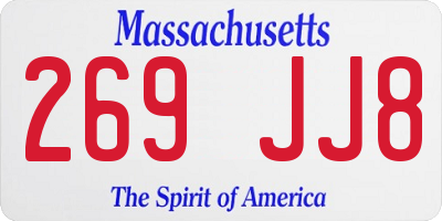 MA license plate 269JJ8