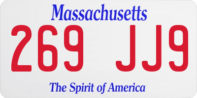 MA license plate 269JJ9
