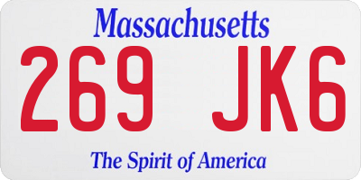 MA license plate 269JK6