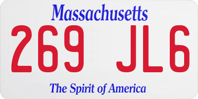 MA license plate 269JL6