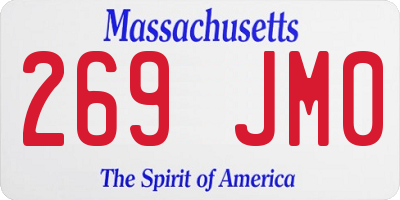 MA license plate 269JM0