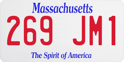 MA license plate 269JM1