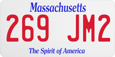 MA license plate 269JM2