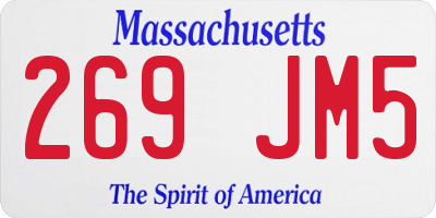 MA license plate 269JM5