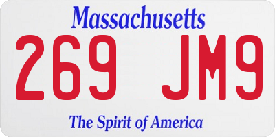 MA license plate 269JM9