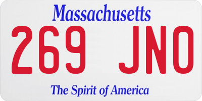 MA license plate 269JN0
