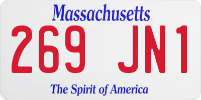 MA license plate 269JN1
