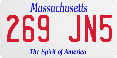 MA license plate 269JN5