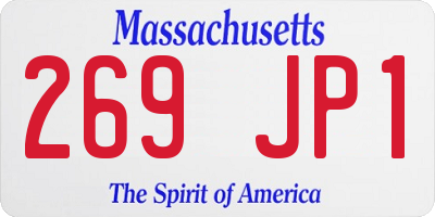 MA license plate 269JP1