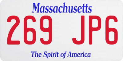 MA license plate 269JP6