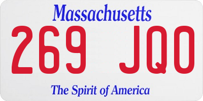 MA license plate 269JQ0