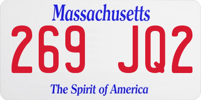 MA license plate 269JQ2