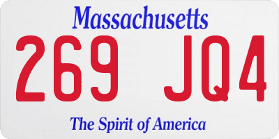 MA license plate 269JQ4