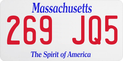 MA license plate 269JQ5