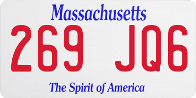 MA license plate 269JQ6