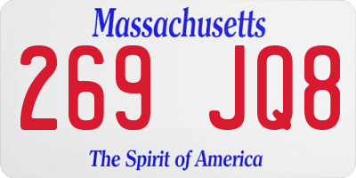 MA license plate 269JQ8