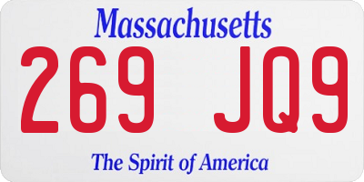 MA license plate 269JQ9