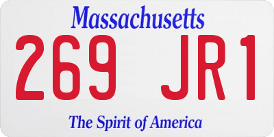 MA license plate 269JR1