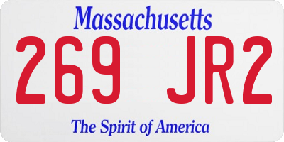MA license plate 269JR2