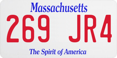 MA license plate 269JR4