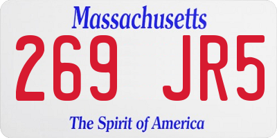 MA license plate 269JR5