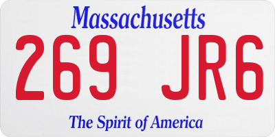 MA license plate 269JR6