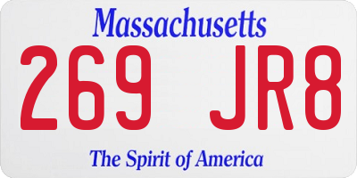 MA license plate 269JR8