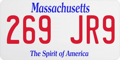 MA license plate 269JR9