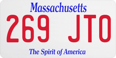 MA license plate 269JT0