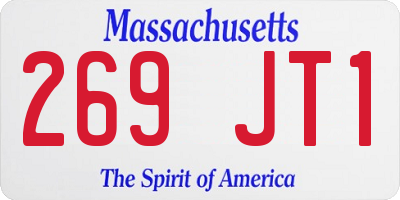 MA license plate 269JT1