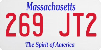 MA license plate 269JT2