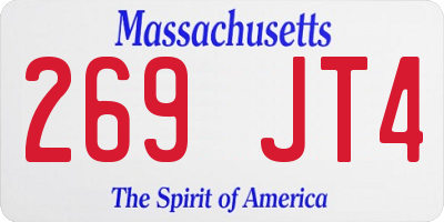 MA license plate 269JT4