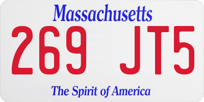 MA license plate 269JT5
