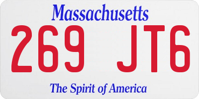 MA license plate 269JT6