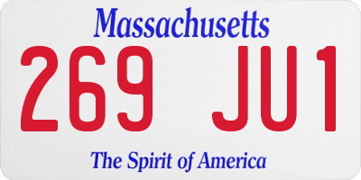 MA license plate 269JU1