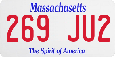 MA license plate 269JU2