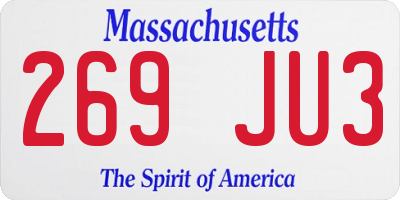 MA license plate 269JU3