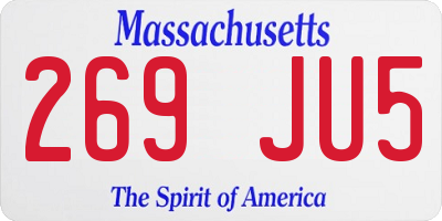 MA license plate 269JU5