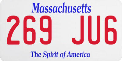 MA license plate 269JU6