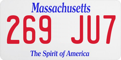 MA license plate 269JU7