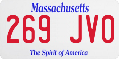 MA license plate 269JV0