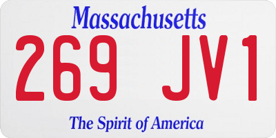 MA license plate 269JV1